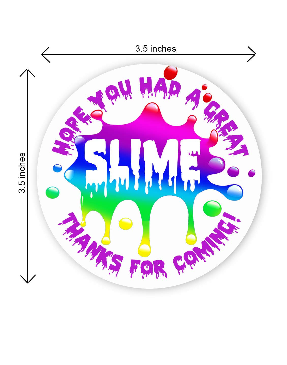 Slime Rainbow Party Favor Stickers - 40 Favor Bag Stickers - Slime Thank  You Tag - Slime Party Supplies - Slime Party Decorations - Rainbow Stickers  